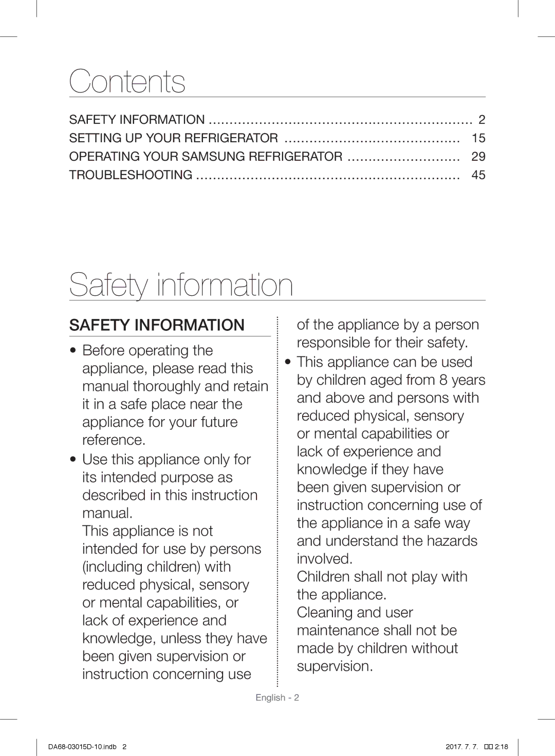 Samsung S24CHVSGQN/XEF, RH57H90507F/EO, S24CHPSGQN/XEF, RH57H90507F/EF, S24CHVSGQN/XEN manual Contents, Safety information 