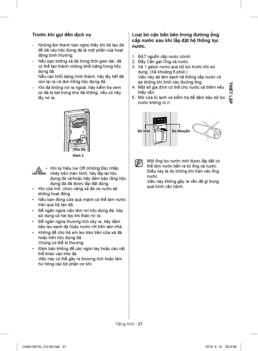 Samsung RH57H90507H/SV, RH57H80307H/SV, RH60H8130WZ/SV manual Trước khi gọi đến dịch vụ, Tlậpế hiT 