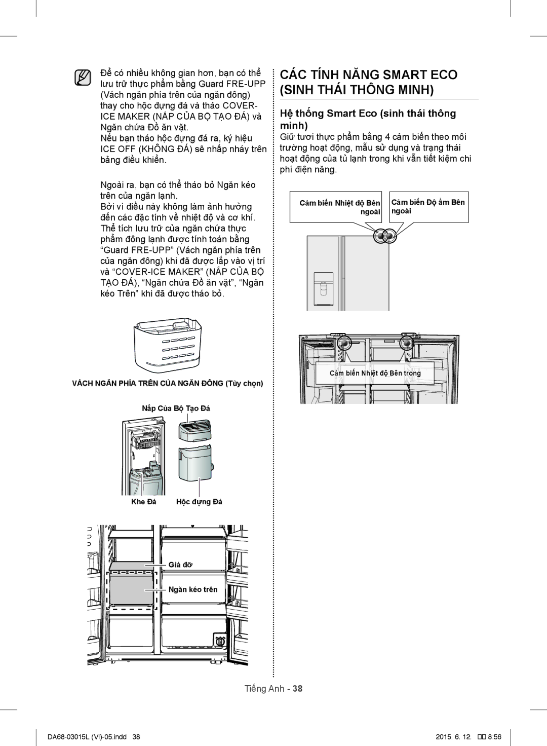 Samsung RH60H8130WZ/SV manual CÁC Tính Năng Smart ECO Sinh Thái Thông Minh, Hệ thống Smart Eco sinh thái thông minh 