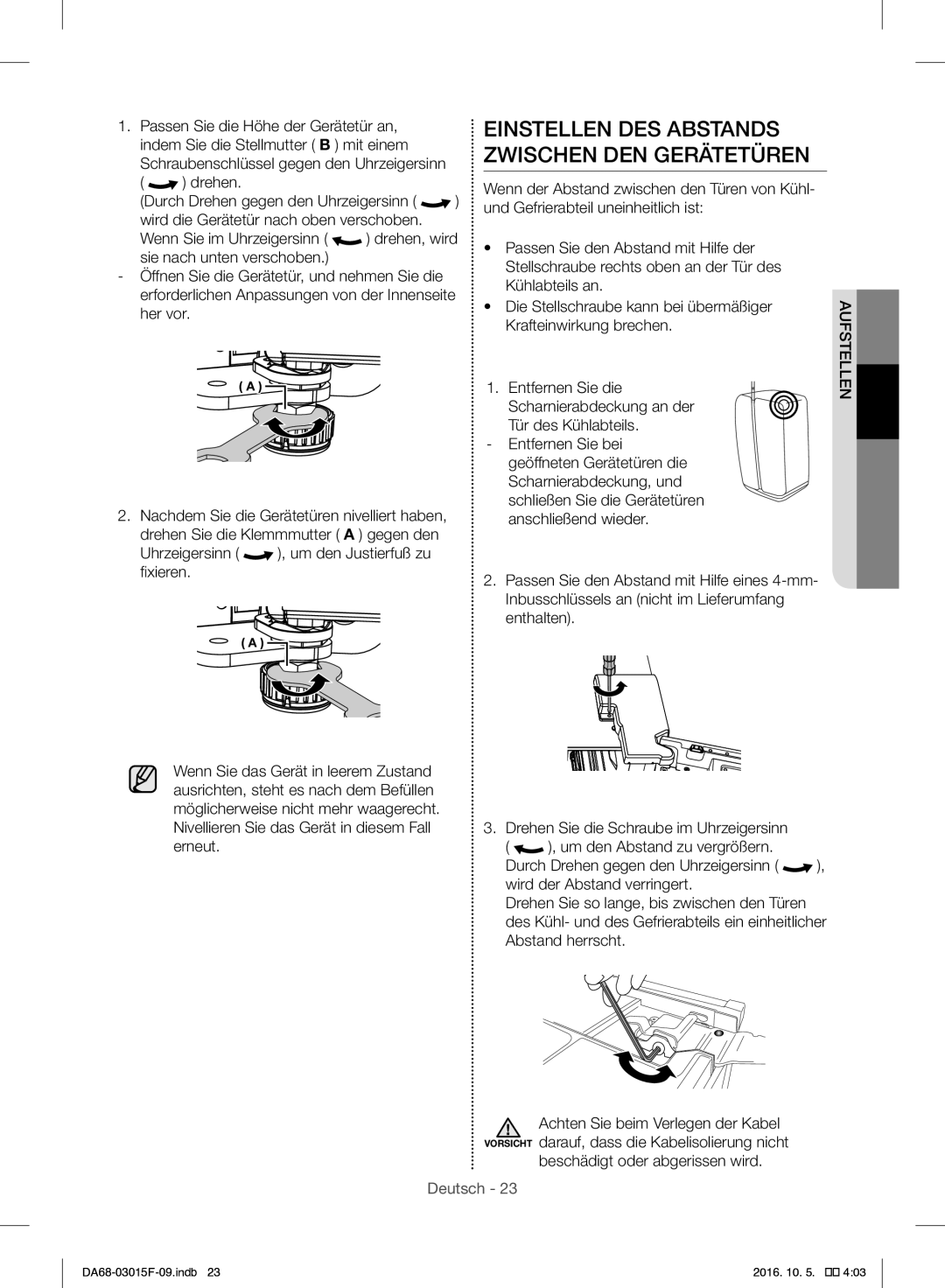 Samsung RH57H90607F/EG, RH57H90607F/WS manual Drehen, Beschädigt oder abgerissen wird 