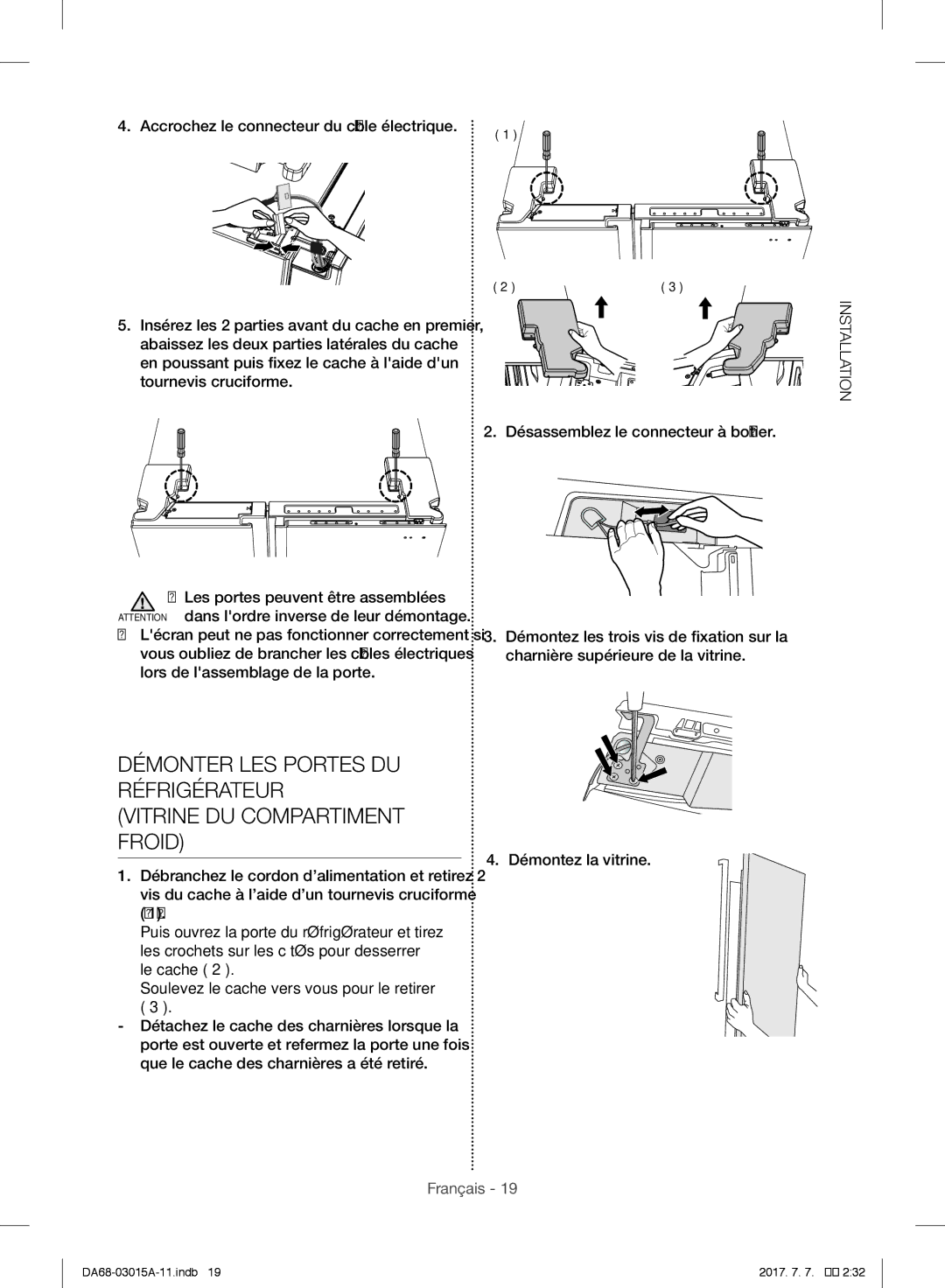 Samsung RH57H90707F/EG, RH5GH90707F/EG, RH57H90507F/EO, RH60H8160SL/EG, RH57H90507F/EF manual Français 