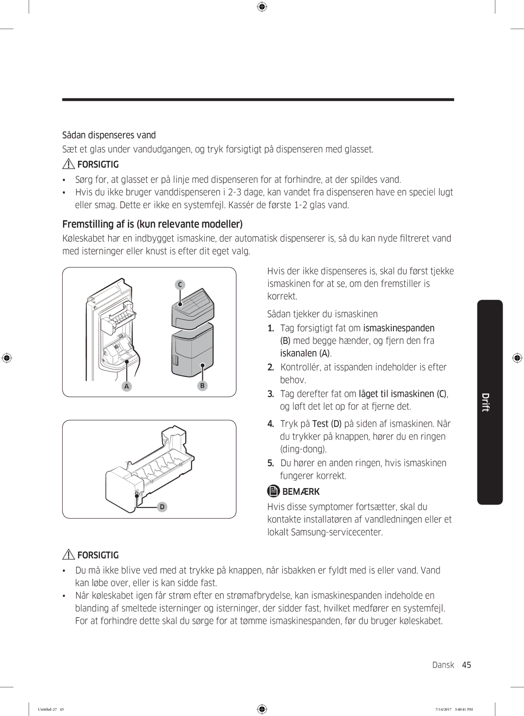 Samsung RH58K6697SL/EE manual Fremstilling af is kun relevante modeller 