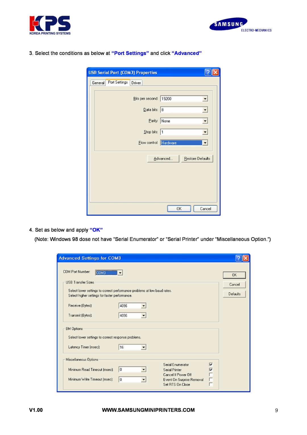 Samsung RIF-BT10 user manual Set as below and apply “OK” 