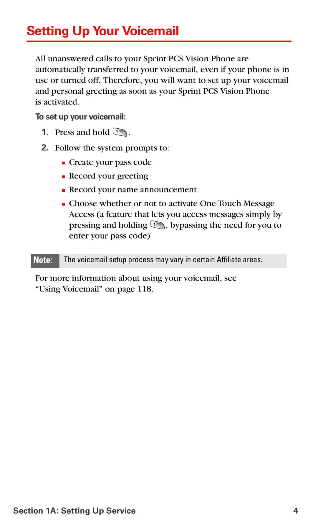 Samsung RL-A760 manual Setting Up Your Voicemail, To set up your voicemail 