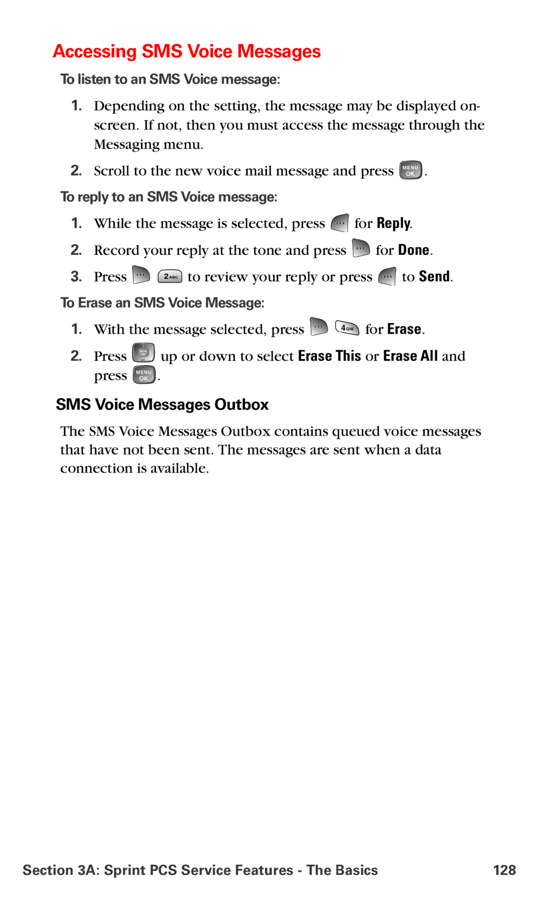 Samsung RL-A760 manual Accessing SMS Voice Messages, SMS Voice Messages Outbox 