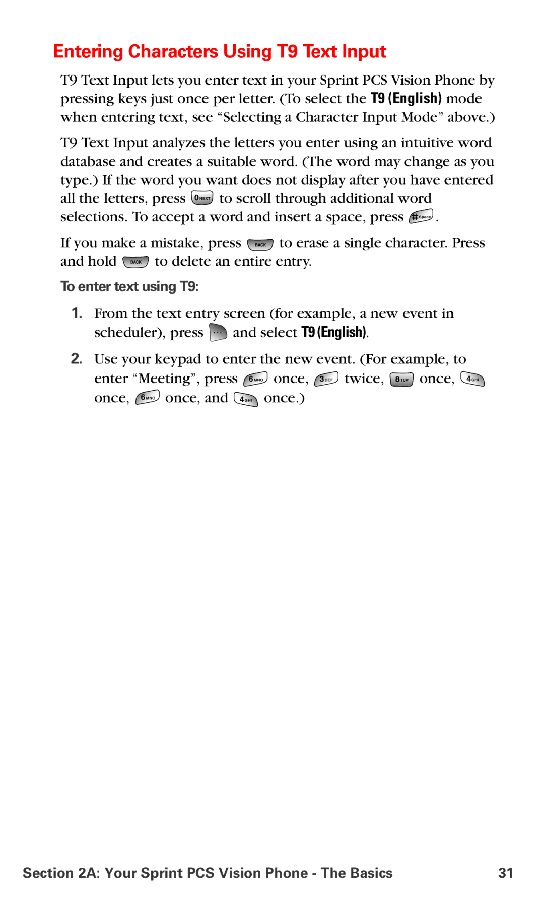 Samsung RL-A760 manual Entering Characters Using T9 Text Input, To enter text using T9 