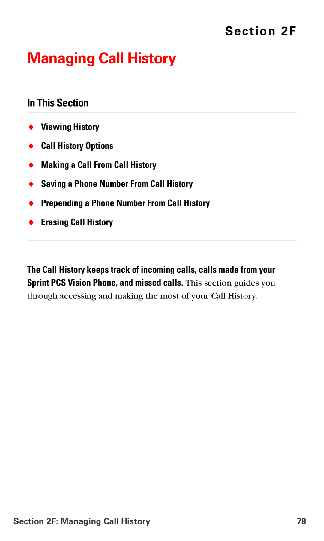 Samsung RL-A760 manual Managing Call History 