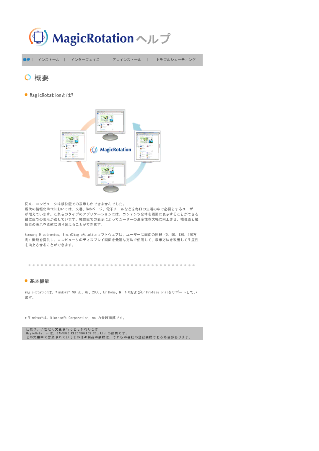 Samsung RL17ASUS/XSJ manual 基本機能 