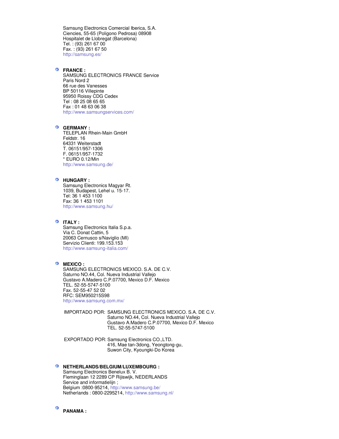 Samsung RL17ESQSB/EDC manual Germany 