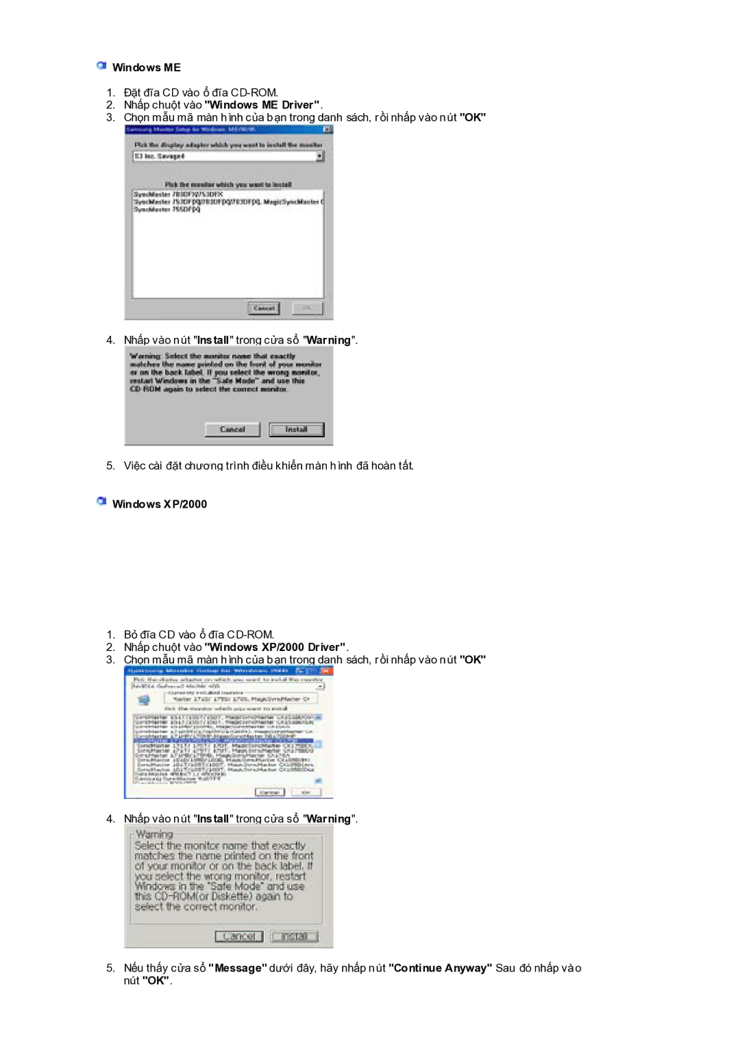 Samsung RL19PSQSQ/VNT, RL17PSQSQ/VNT manual Windows ME 