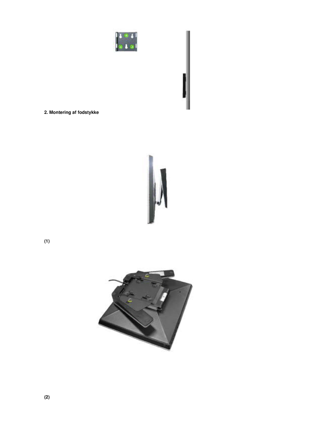 Samsung RL17ESUSB/EDC, RL17PSUSQ/EDC, RL19PSUSQ/EDC, RL17ESQSB/EDC manual Montering af fodstykke 