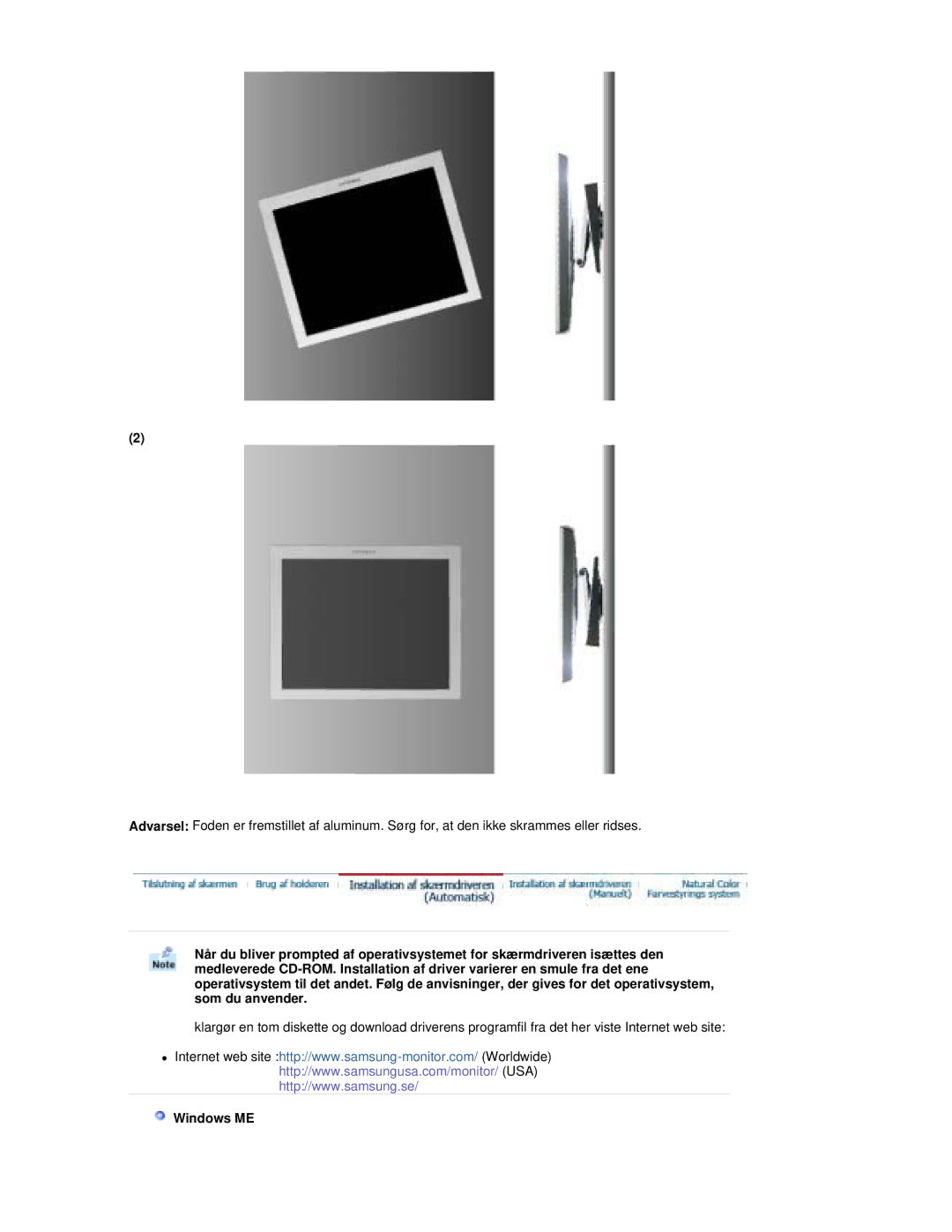 Samsung RL19PSUSQ/EDC, RL17PSUSQ/EDC, RL17ESQSB/EDC, RL17ESUSB/EDC manual Windows ME 