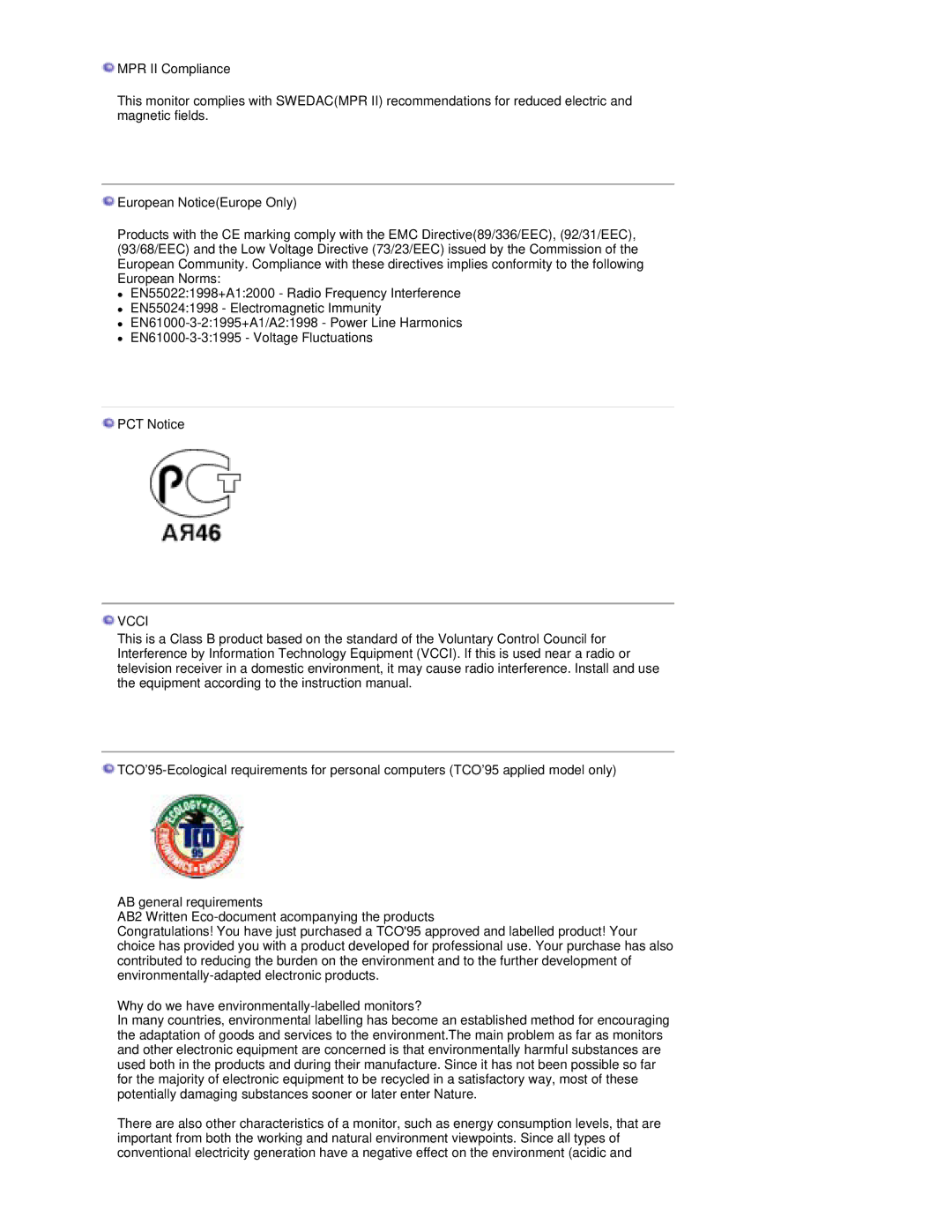 Samsung RL17ESQSB/EDC, RL17PSUSQ/EDC, RL19PSUSQ/EDC, RL17ESUSB/EDC MPR II Compliance, European NoticeEurope Only, PCT Notice 