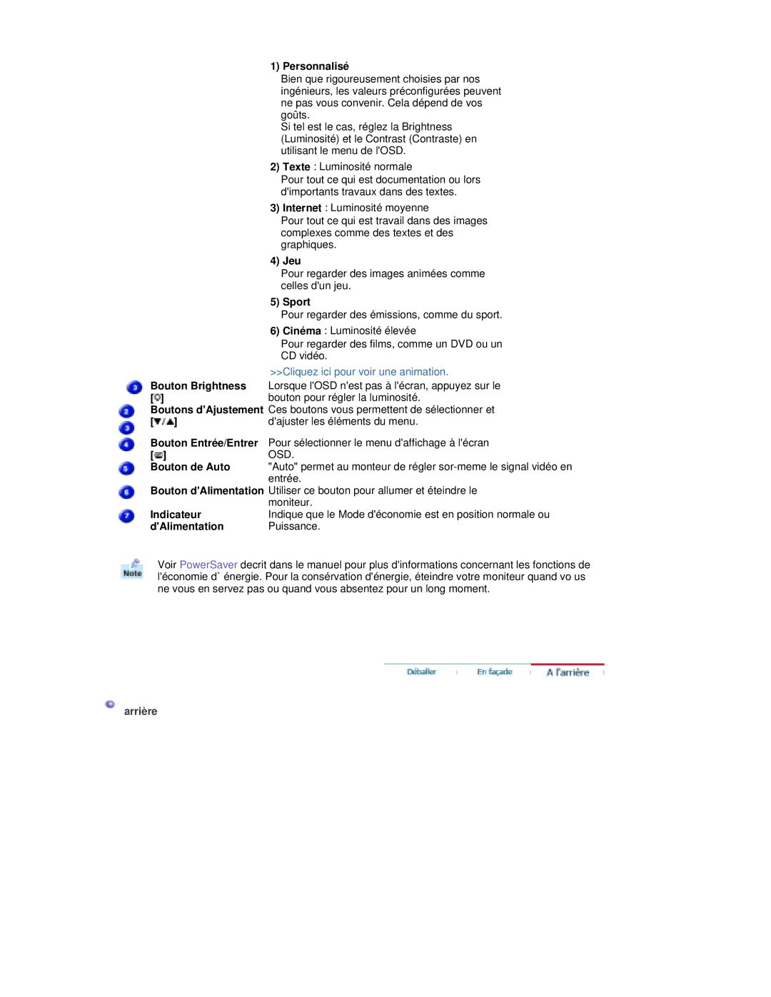 Samsung RL17ESUSB/EDC, RL17PSUSQ/EDC, RL19PSUSQ/EDC, RL17PSQSQ/EDC, RL17ESQSB/EDC, RL19PSQSQ/EDC manual Arrière 