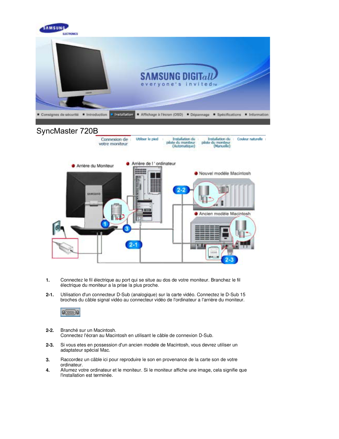 Samsung RL19PSUSQ/EDC, RL17PSUSQ/EDC, RL17PSQSQ/EDC, RL17ESQSB/EDC, RL19PSQSQ/EDC, RL17ESUSB/EDC manual SyncMaster 720B 