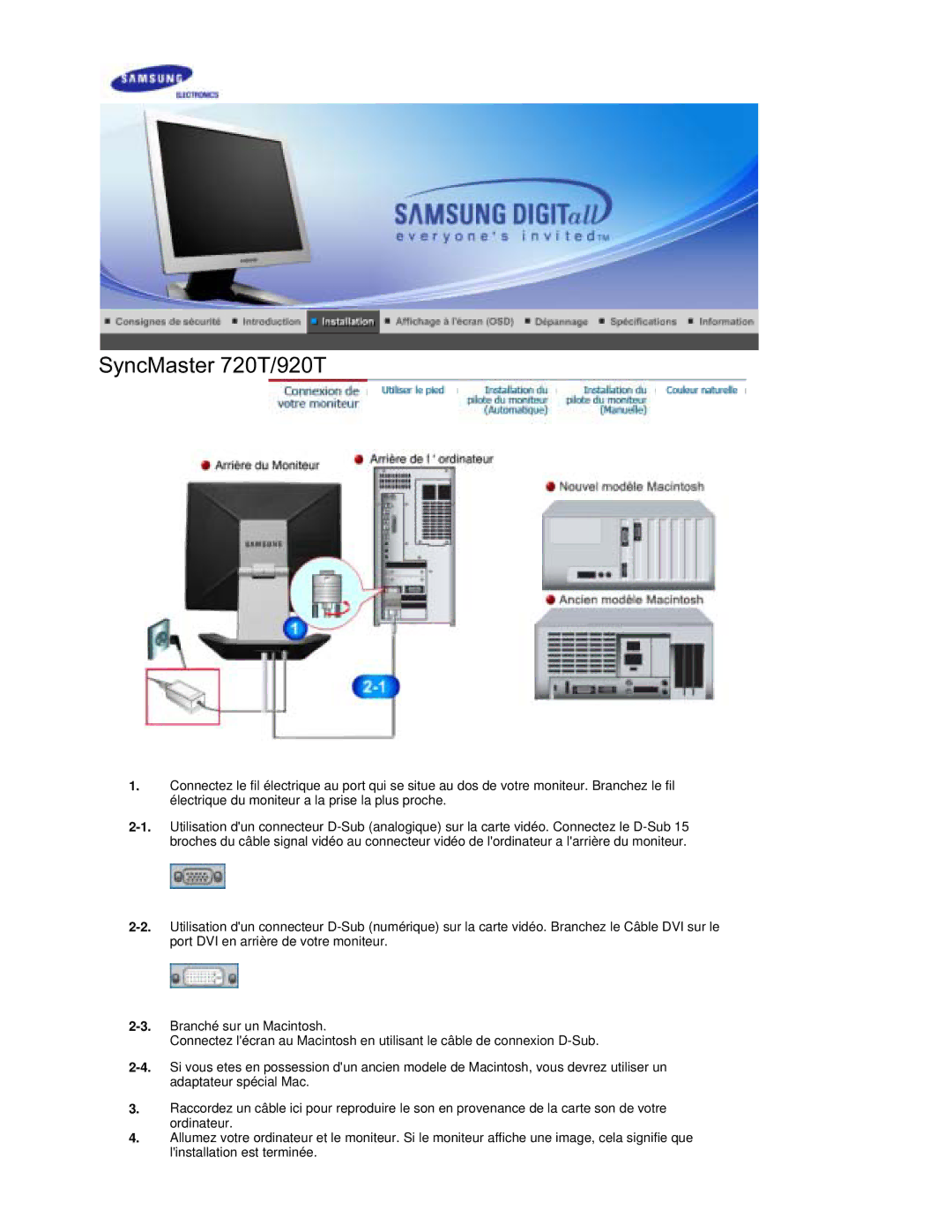 Samsung RL17PSUSQ/EDC, RL19PSUSQ/EDC, RL17PSQSQ/EDC, RL17ESQSB/EDC, RL19PSQSQ/EDC, RL17ESUSB/EDC manual SyncMaster 720T/920T 