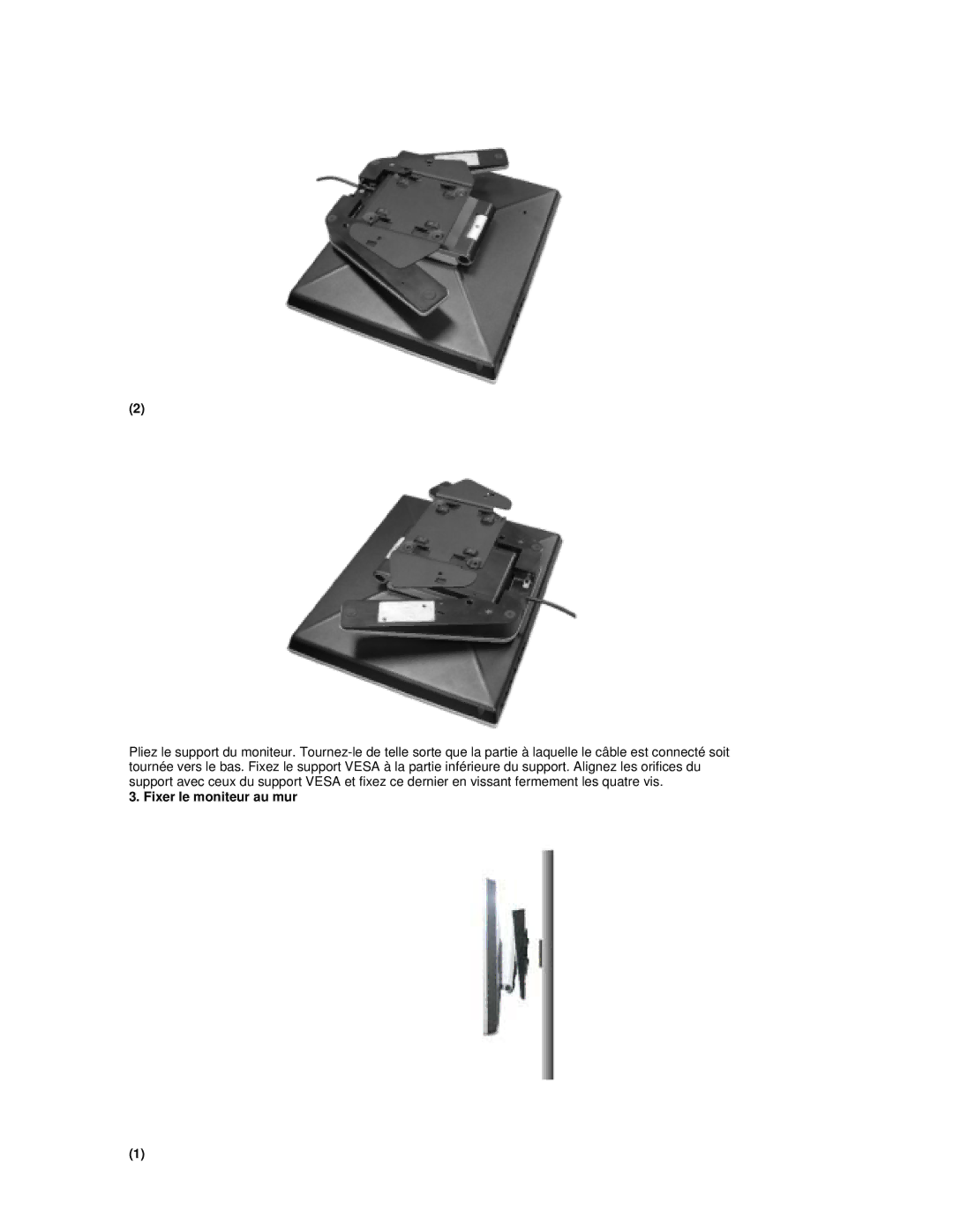 Samsung RL17ESQSB/EDC, RL17PSUSQ/EDC, RL19PSUSQ/EDC, RL17PSQSQ/EDC, RL19PSQSQ/EDC, RL17ESUSB/EDC manual Fixer le moniteur au mur 