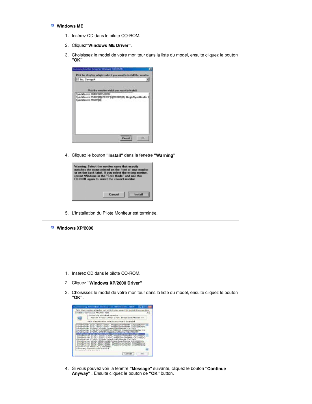 Samsung RL17ESUSB/EDC, RL17PSUSQ/EDC, RL19PSUSQ/EDC, RL17PSQSQ/EDC, RL17ESQSB/EDC, RL19PSQSQ/EDC manual Windows ME 