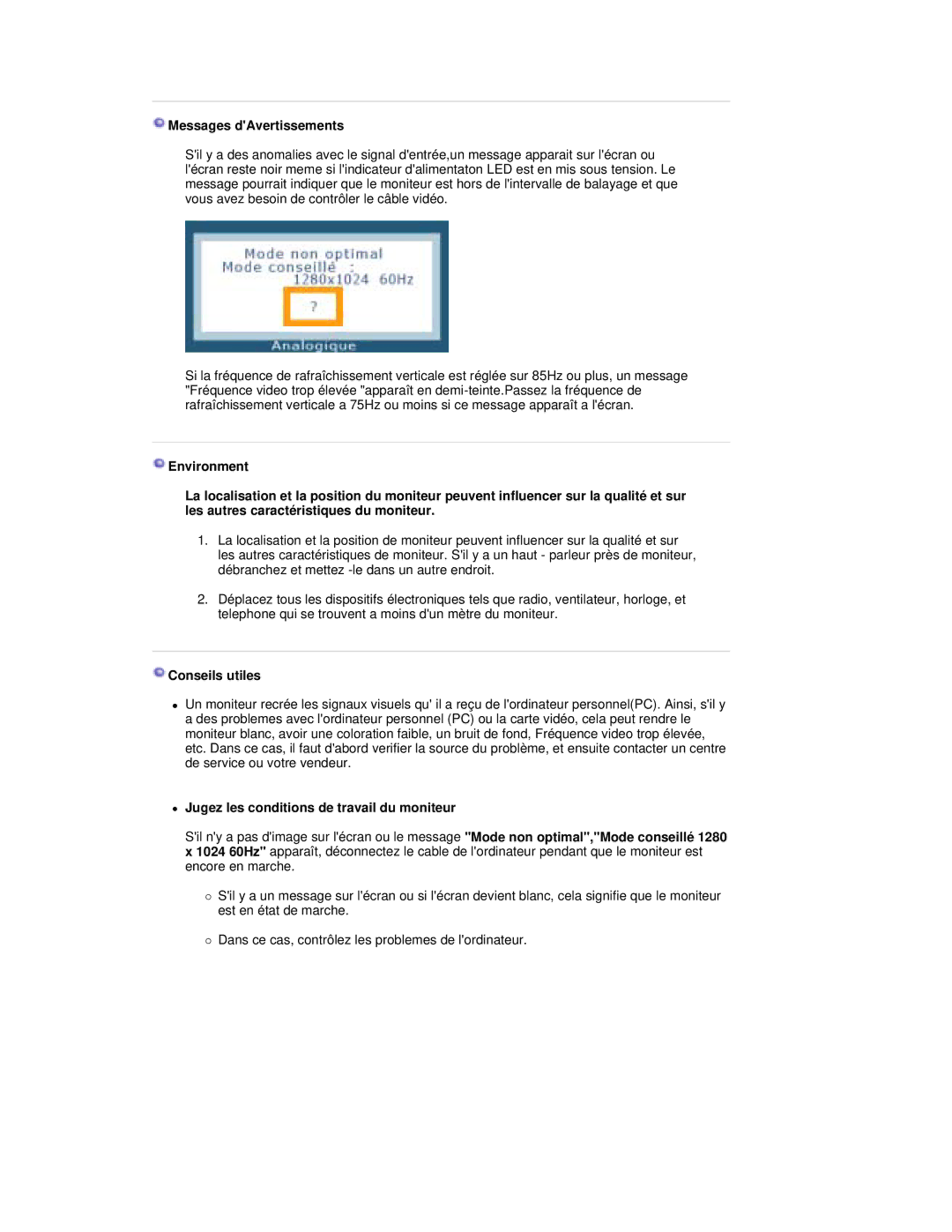 Samsung RL17ESQSB/EDC, RL17PSUSQ/EDC, RL19PSUSQ/EDC, RL17PSQSQ/EDC, RL19PSQSQ/EDC, RL17ESUSB/EDC manual Messages dAvertissements 