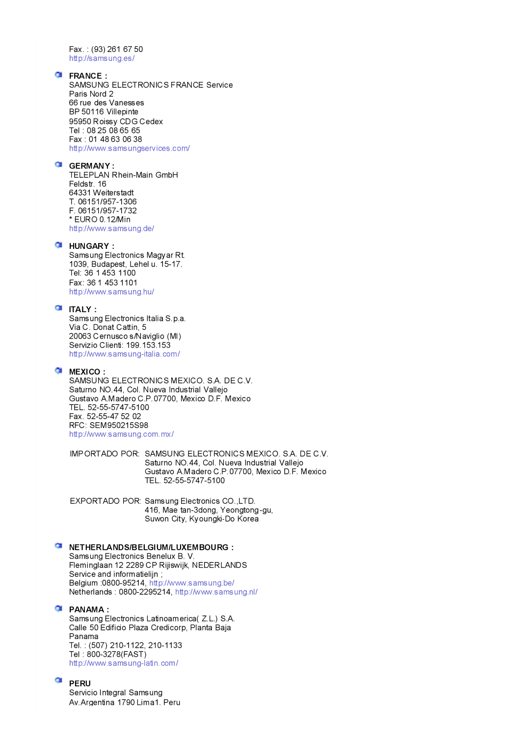 Samsung RL19PSUSQ/EDC, RL17PSUSQ/EDC, RL17PSQSQ/EDC, RL17ESQSB/EDC, RL19PSQSQ/EDC, RL17ESUSB/EDC manual Germany 