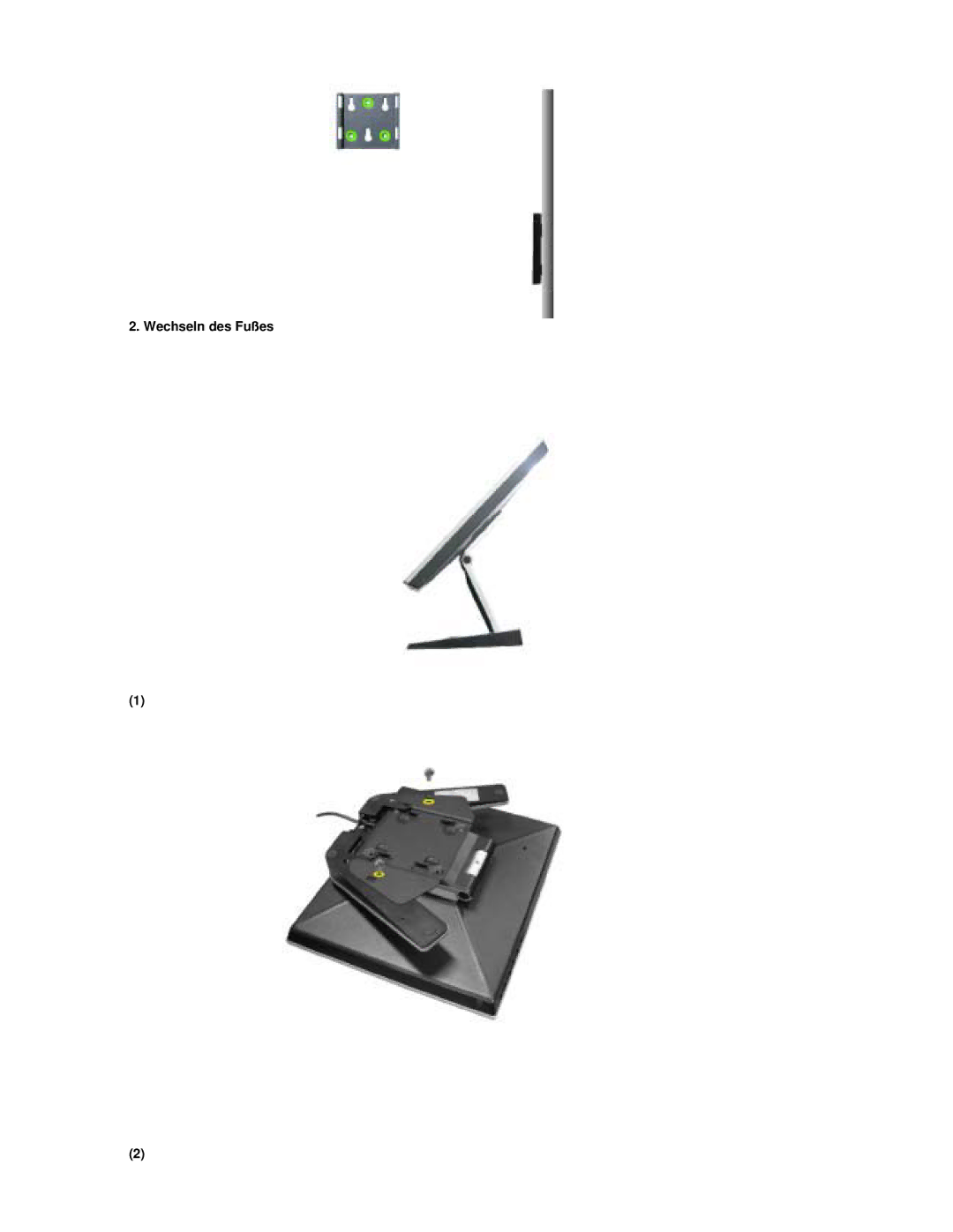 Samsung RL19PSQSQ/EDC, RL17PSUSQ/EDC, RL19PSUSQ/EDC, RL17PSQSQ/EDC manual Wechseln des Fußes 