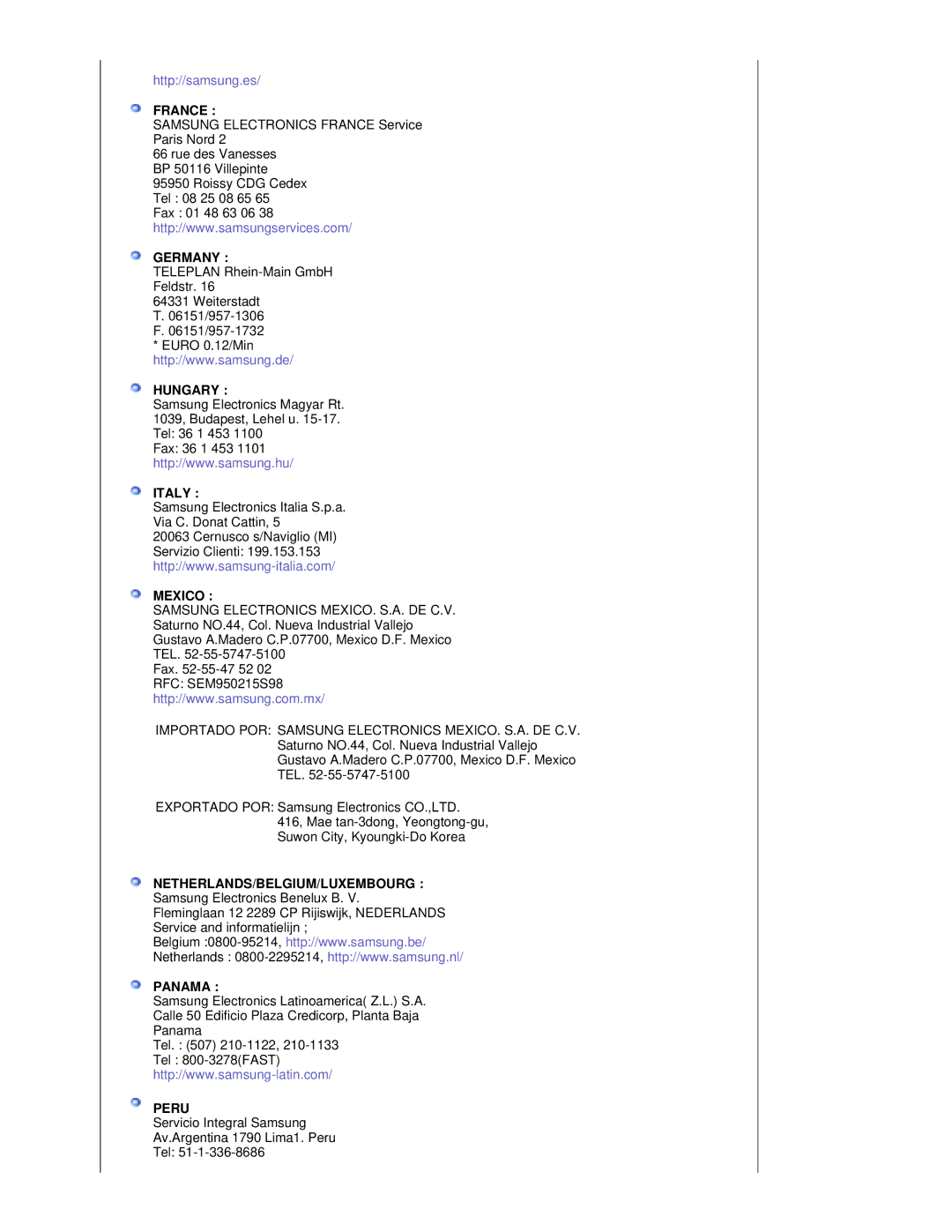 Samsung RL19PSQSQ/EDC, RL17PSUSQ/EDC, RL19PSUSQ/EDC, RL17PSQSQ/EDC manual Germany 