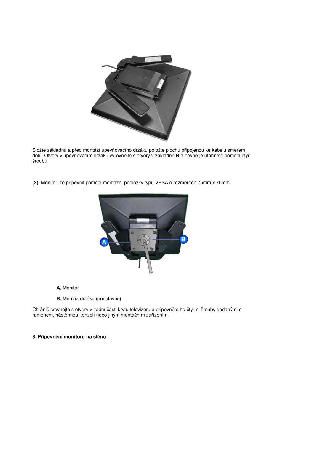 Samsung RL19PSQSQ/EDC, RL19PSUSQ/EDC, RL17ASQS/EDC manual PĜipevnČní monitoru na stČnu 