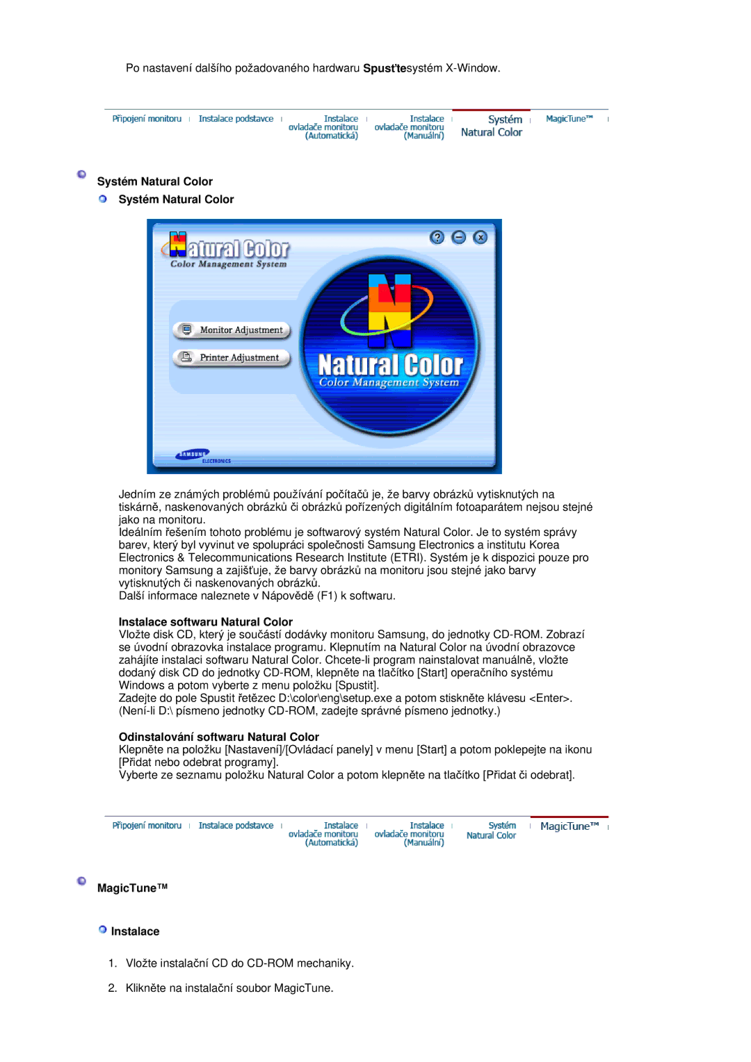 Samsung RL19PSUSQ/EDC, RL17ASQS/EDC, RL19PSQSQ/EDC manual Systém Natural Color 