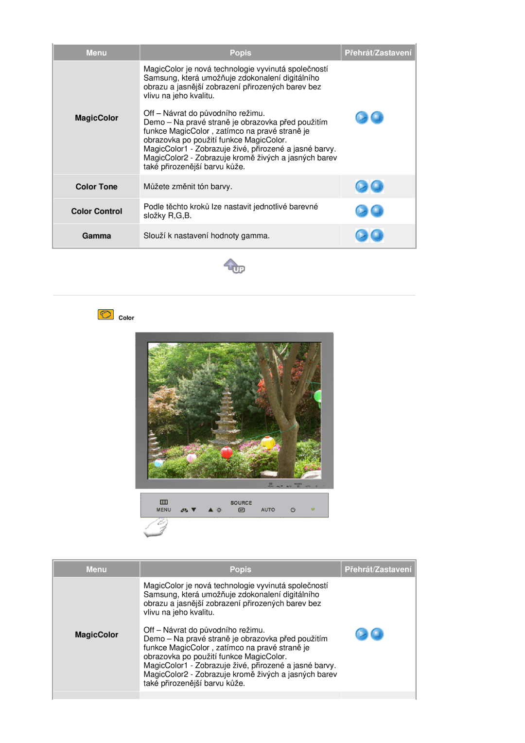 Samsung RL19PSQSQ/EDC, RL19PSUSQ/EDC, RL17ASQS/EDC manual Menu, MagicColor 