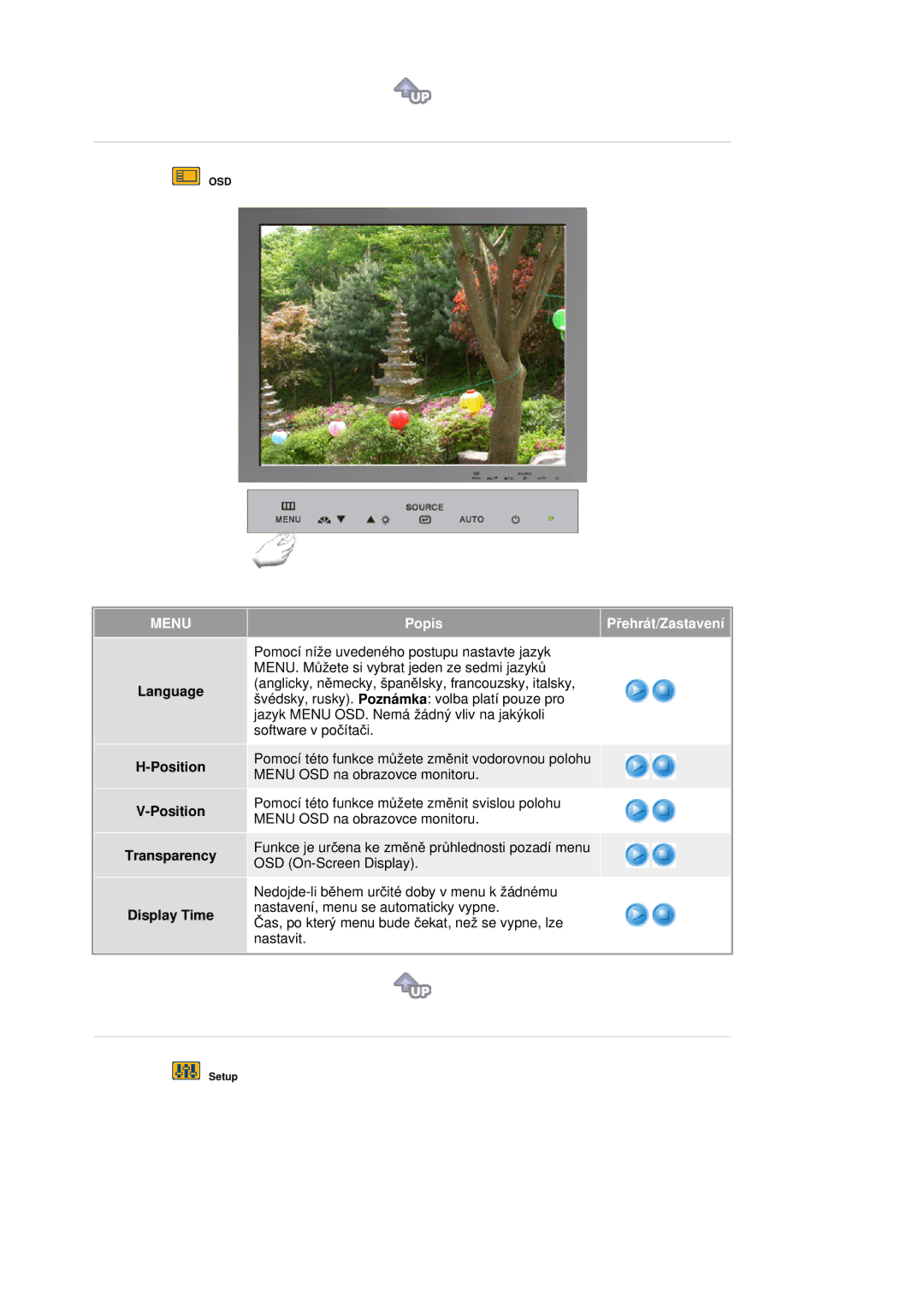 Samsung RL17ASQS/EDC, RL19PSUSQ/EDC, RL19PSQSQ/EDC manual Language Position Transparency Display Time 