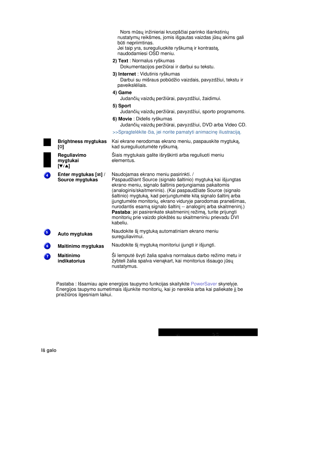 Samsung RL17ASQS/EDC, RL19PSUSQ/EDC, RL19PSQSQ/EDC manual Iš galo 