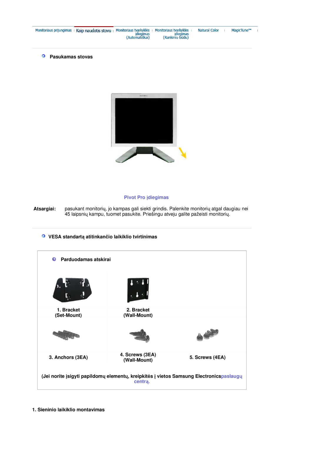 Samsung RL19PSUSQ/EDC, RL17ASQS/EDC, RL19PSQSQ/EDC manual Bracket 