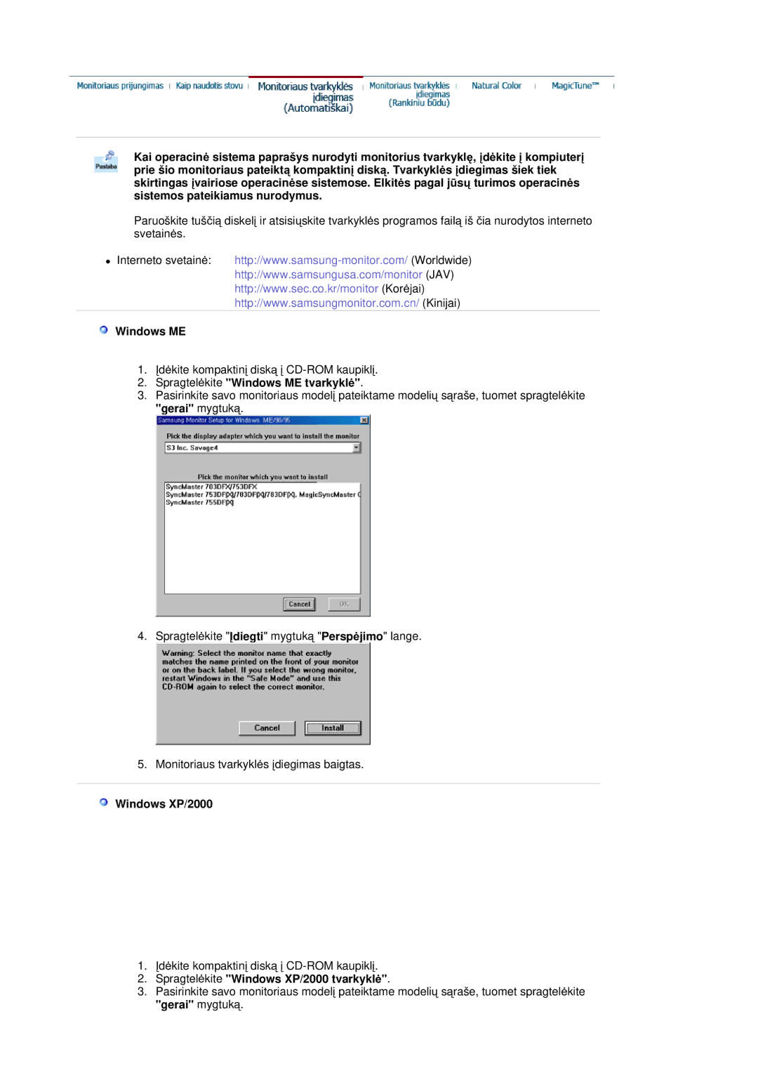 Samsung RL17ASQS/EDC, RL19PSUSQ/EDC, RL19PSQSQ/EDC manual Windows ME 