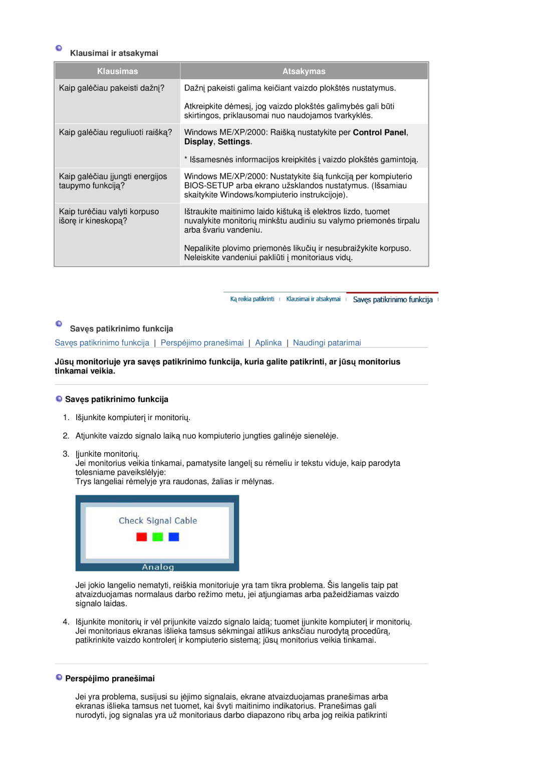 Samsung RL17ASQS/EDC, RL19PSUSQ/EDC, RL19PSQSQ/EDC manual Klausimas 