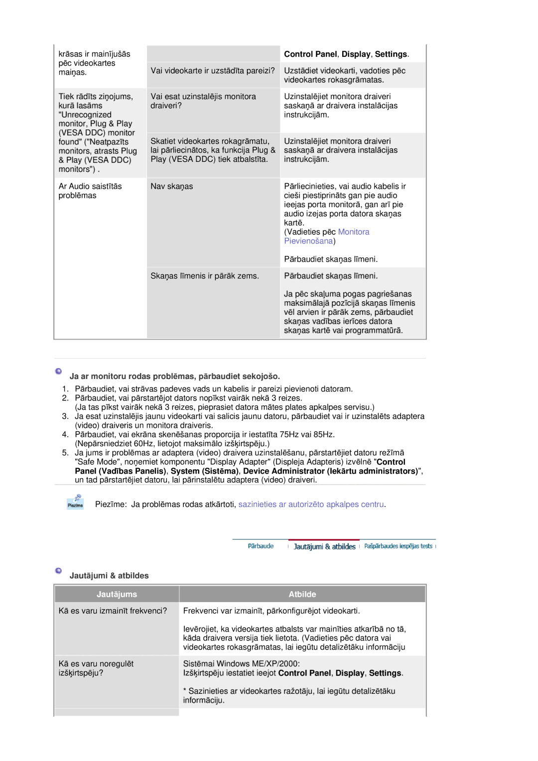 Samsung RL19PSUSQ/EDC, RL17ASQS/EDC, RL19PSQSQ/EDC manual JautƗjums 