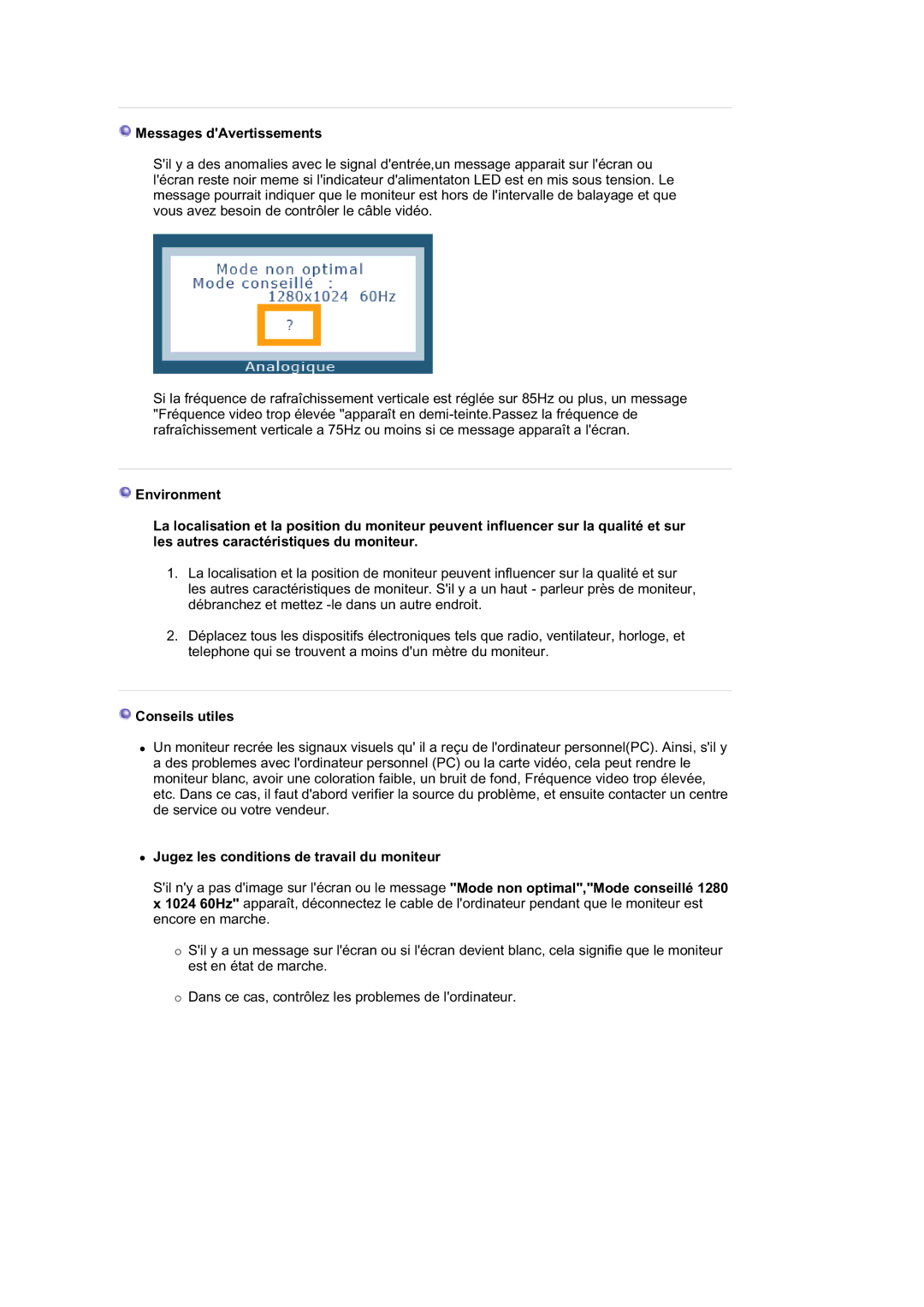 Samsung RL19PSUSQ/EDC, RL17ASUS/EDC, RL17ASQS/EDC, RL19PSQSQ/EDC manual Messages dAvertissements 