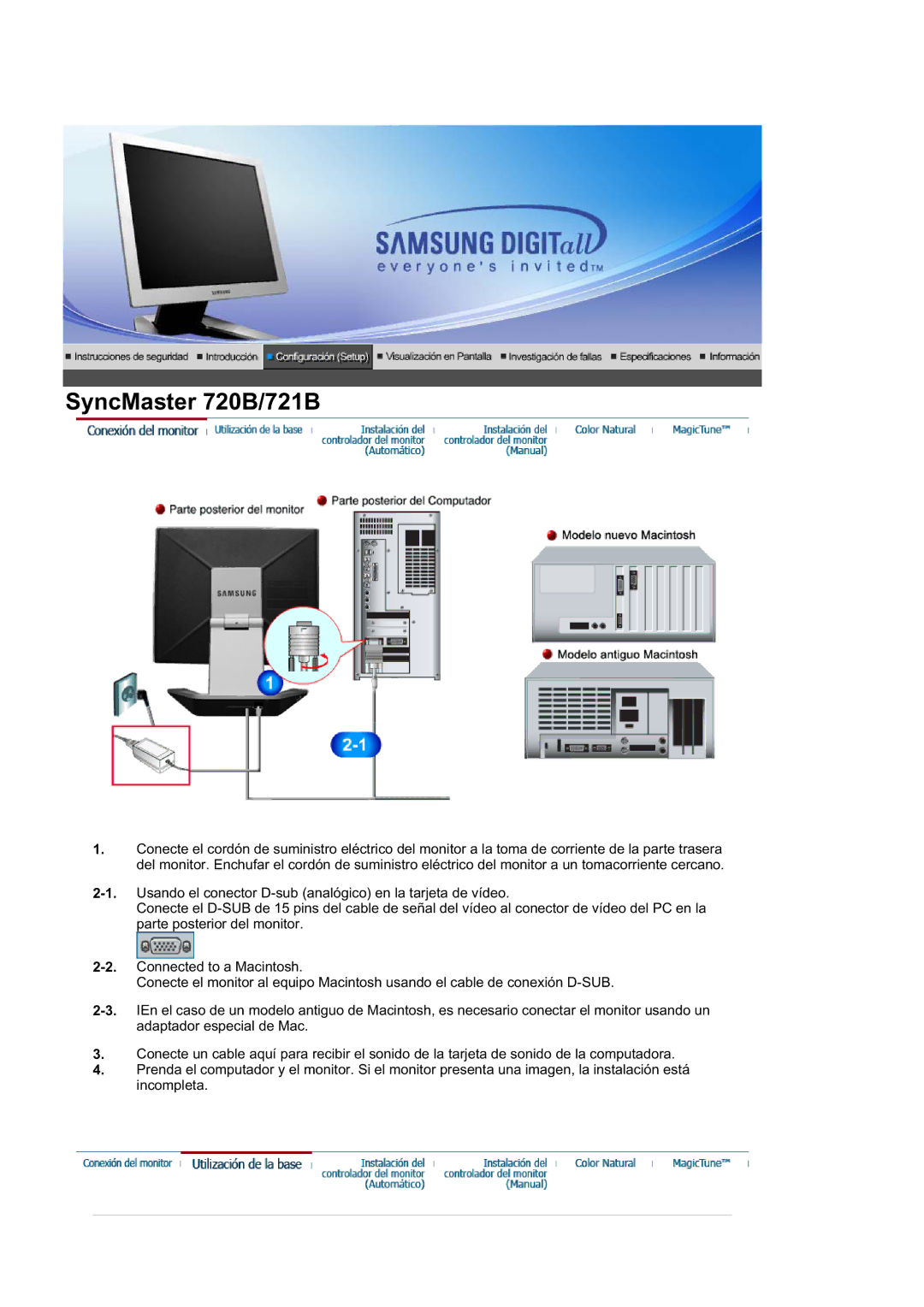 Samsung RL19PSQSQ/EDC, RL19PSUSQ/EDC, RL17ASUS/EDC, RL17ASQS/EDC manual SyncMaster 720B/721B 