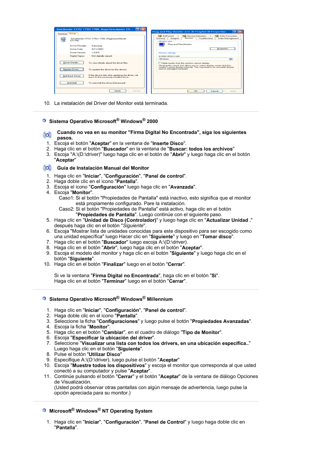 Samsung RL19PSUSQ/EDC, RL17ASUS/EDC, RL17ASQS/EDC, RL19PSQSQ/EDC manual Microsoft Windows NT Operating System 