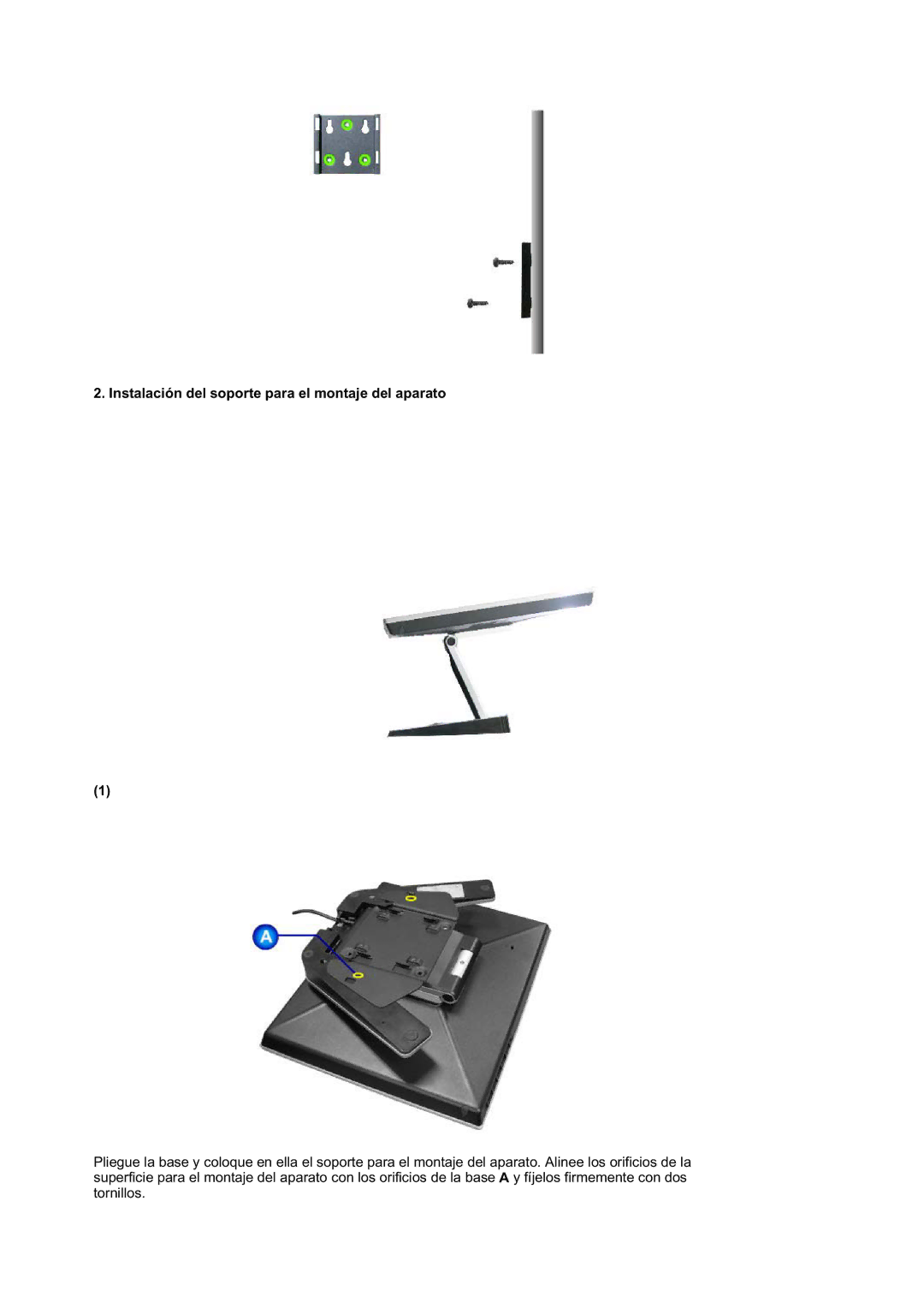 Samsung RL17ASUS/EDC, RL19PSUSQ/EDC, RL17ASQS/EDC, RL19PSQSQ/EDC manual Instalación del soporte para el montaje del aparato 