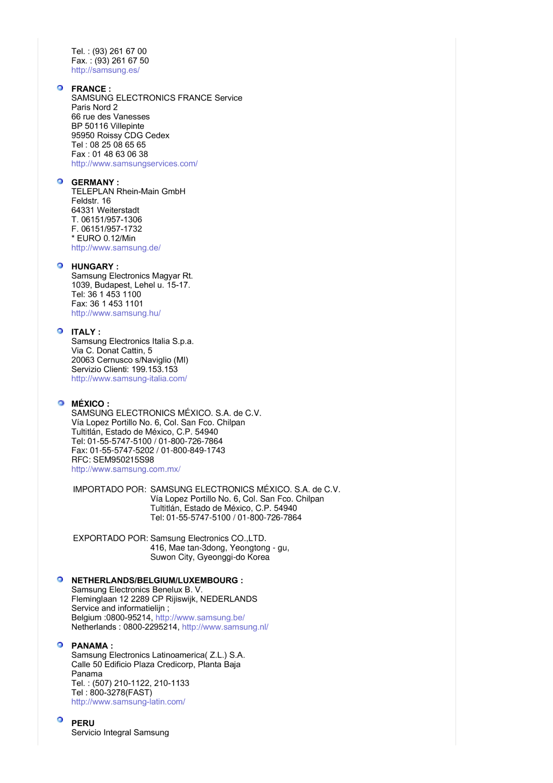 Samsung RL19PSQSQ/EDC, RL19PSUSQ/EDC, RL17ASUS/EDC, RL17ASQS/EDC manual Germany 