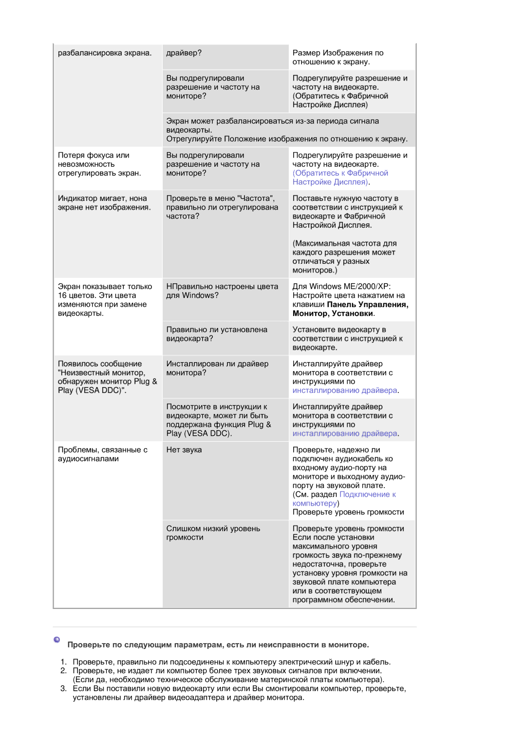 Samsung RL19PSUSQ/EDC, RL17ASUS/EDC, RL17ASQS/EDC, RL19PSQSQ/EDC manual ɤɥɚɜɢɲɢ ɉɚɧɟɥɶ ɍɩɪɚɜɥɟɧɢɹ, Ɇɨɧɢɬɨɪ, ɍɫɬɚɧɨɜɤɢ 