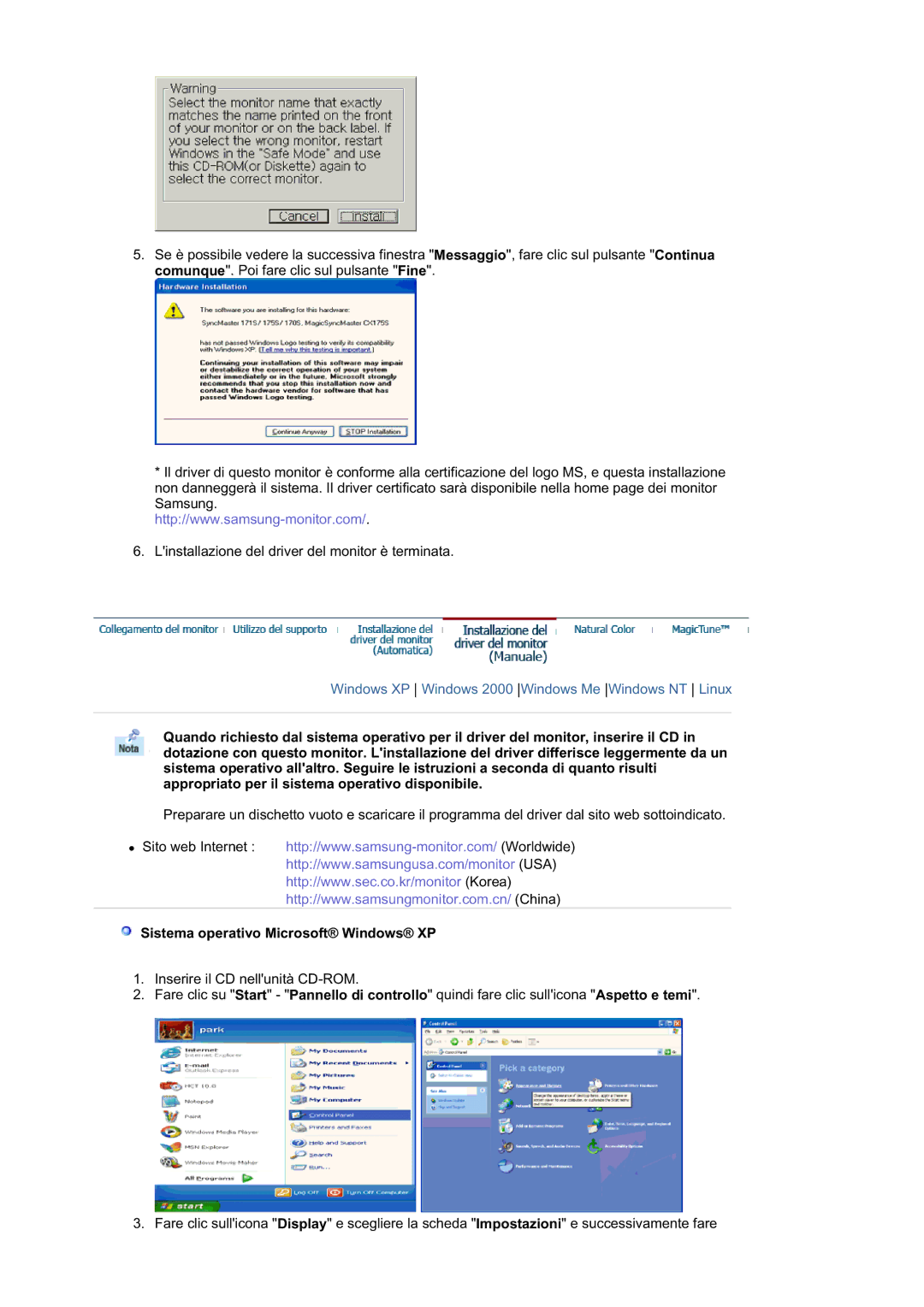 Samsung RL19PSUSQ/EDC, RL17ASUS/EDC, RL17ASQS/EDC manual Sistema operativo Microsoft Windows XP 