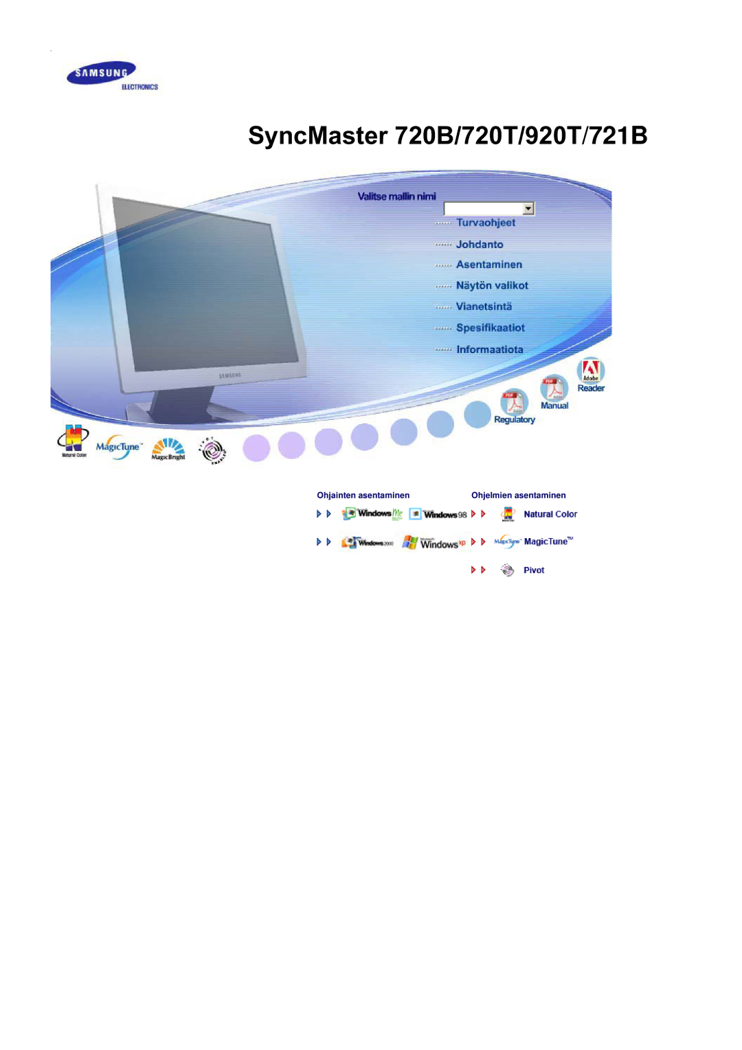 Samsung RL19PSUSQ/EDC, RL17PSUSQ/EDC, RL17PSQSQ/EDC, RL19PSQSQ/EDC manual SyncMaster 720B/720T/920T 