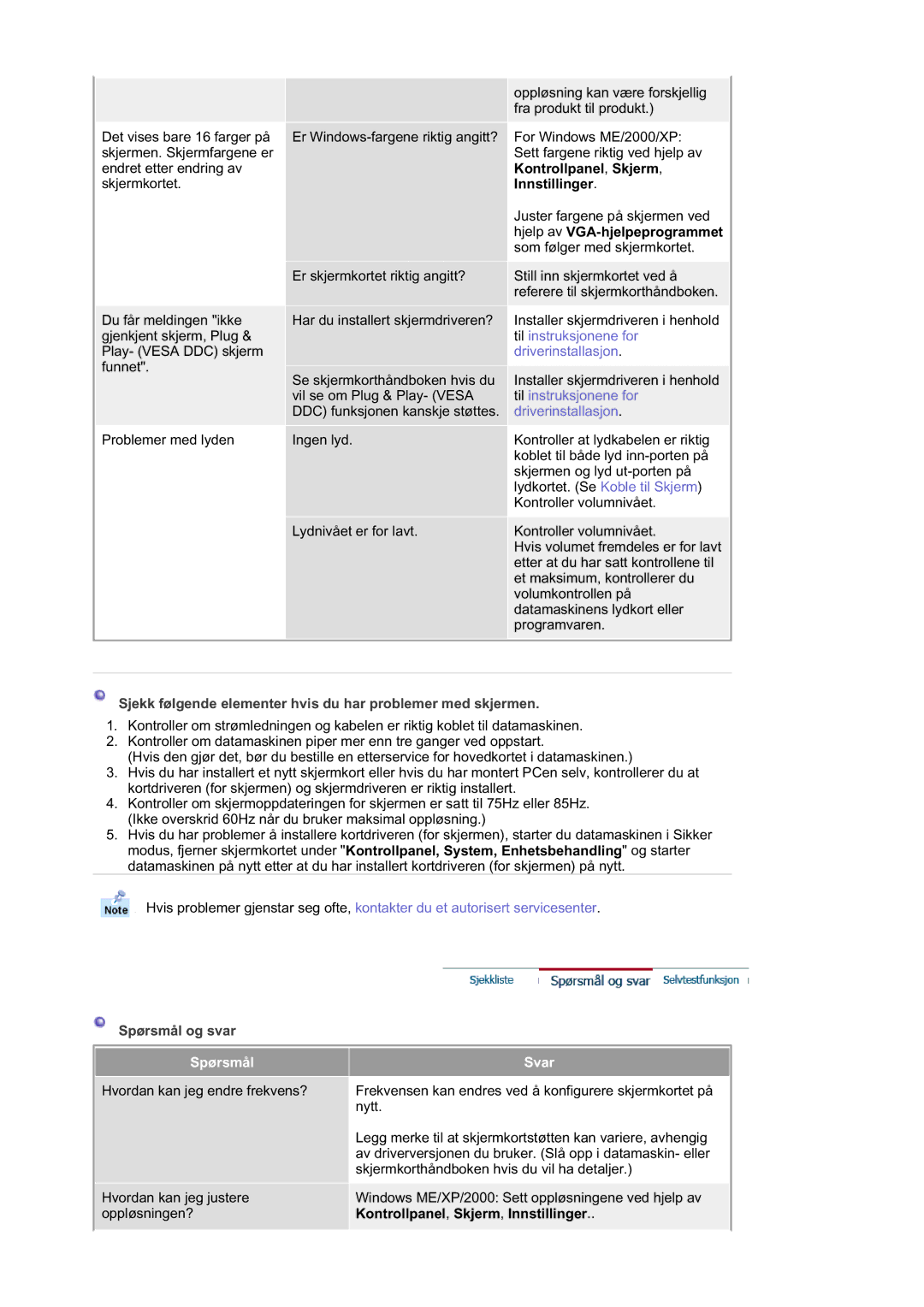 Samsung RL17ASUS/EDC, RL19PSUSQ/EDC, RL17ASQS/EDC manual Spørsmål 