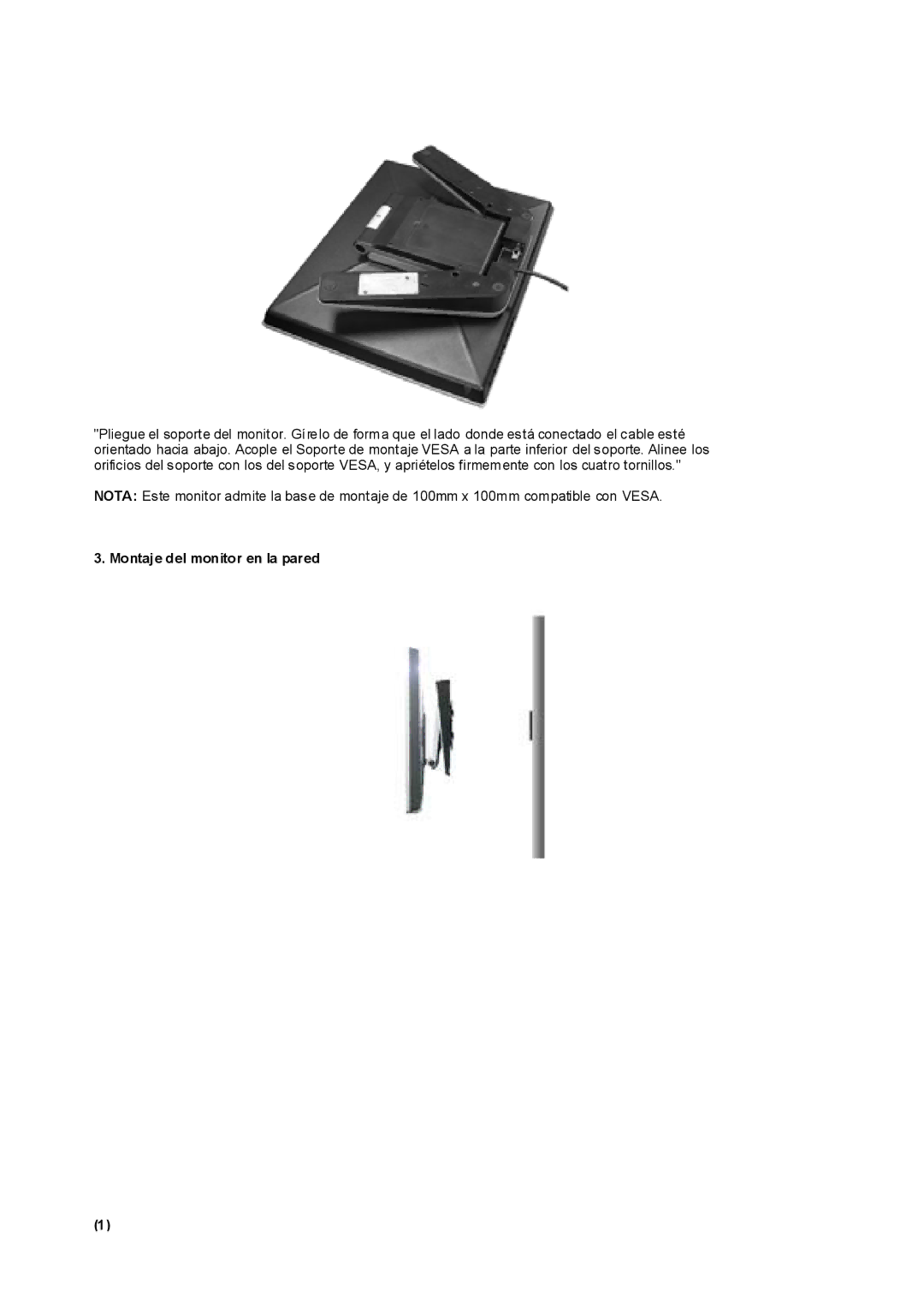 Samsung RL19PSQSQ/EDC, RL19PSUSQ/EDC, RL17ESQSB/EDC, RL17ESUSB/EDC manual Montaje del monitor en la pared 