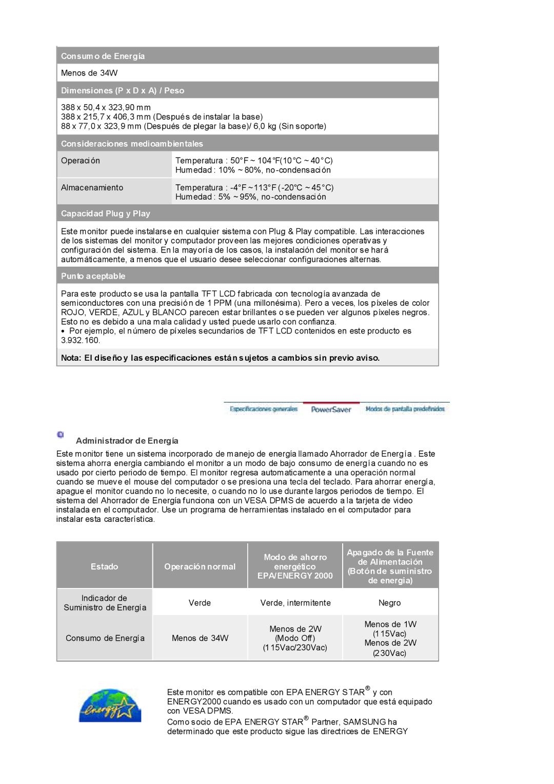 Samsung RL19PSQSQ/EDC, RL19PSUSQ/EDC, RL17ESQSB/EDC, RL17ESUSB/EDC manual Epa/Energy 