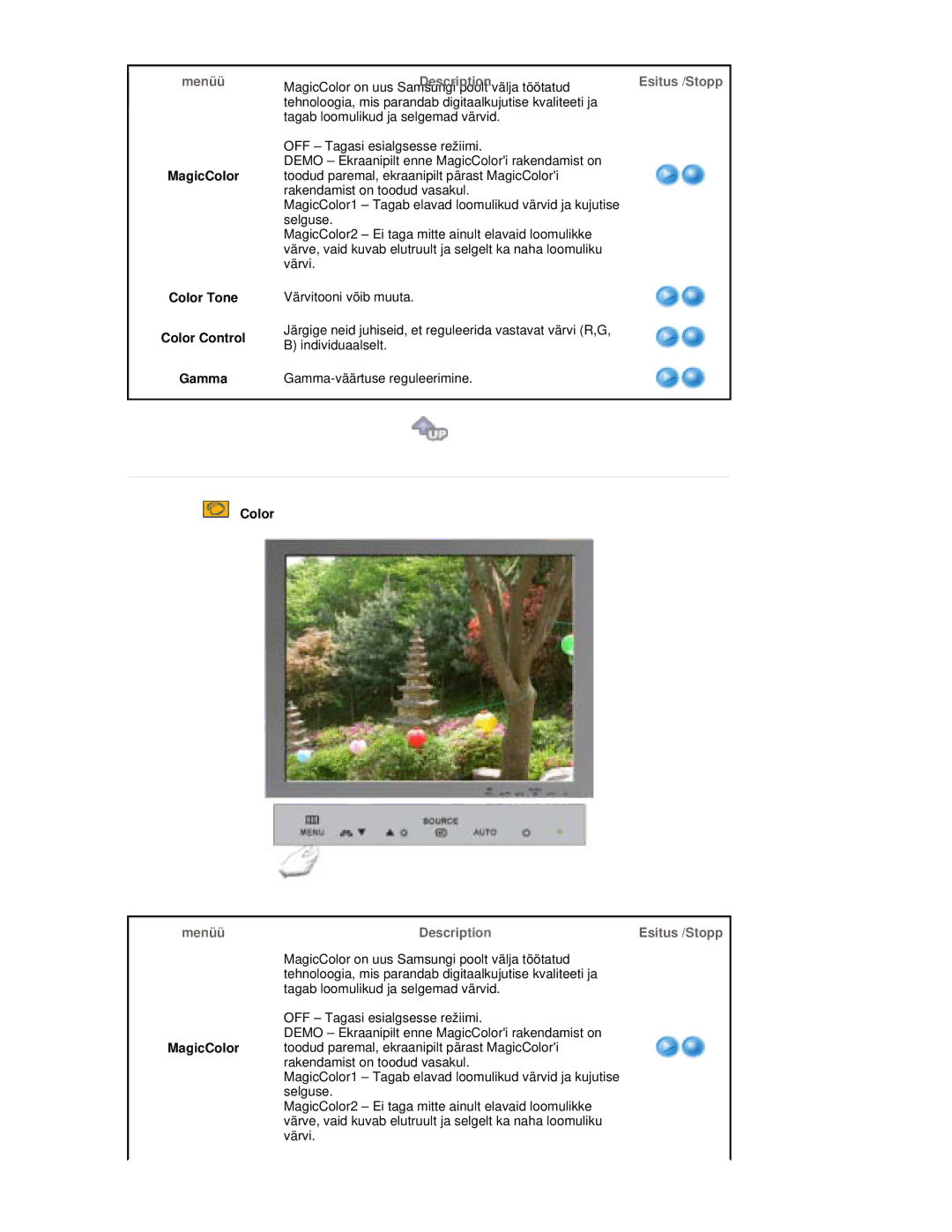 Samsung RL17ESUSB/EDC, RL19PSUSQ/EDC, RL17PSQSQ/EDC, RL17ESQSB/EDC, RL19PSQSQ/EDC MagicColor, Color Tone Color Control Gamma 