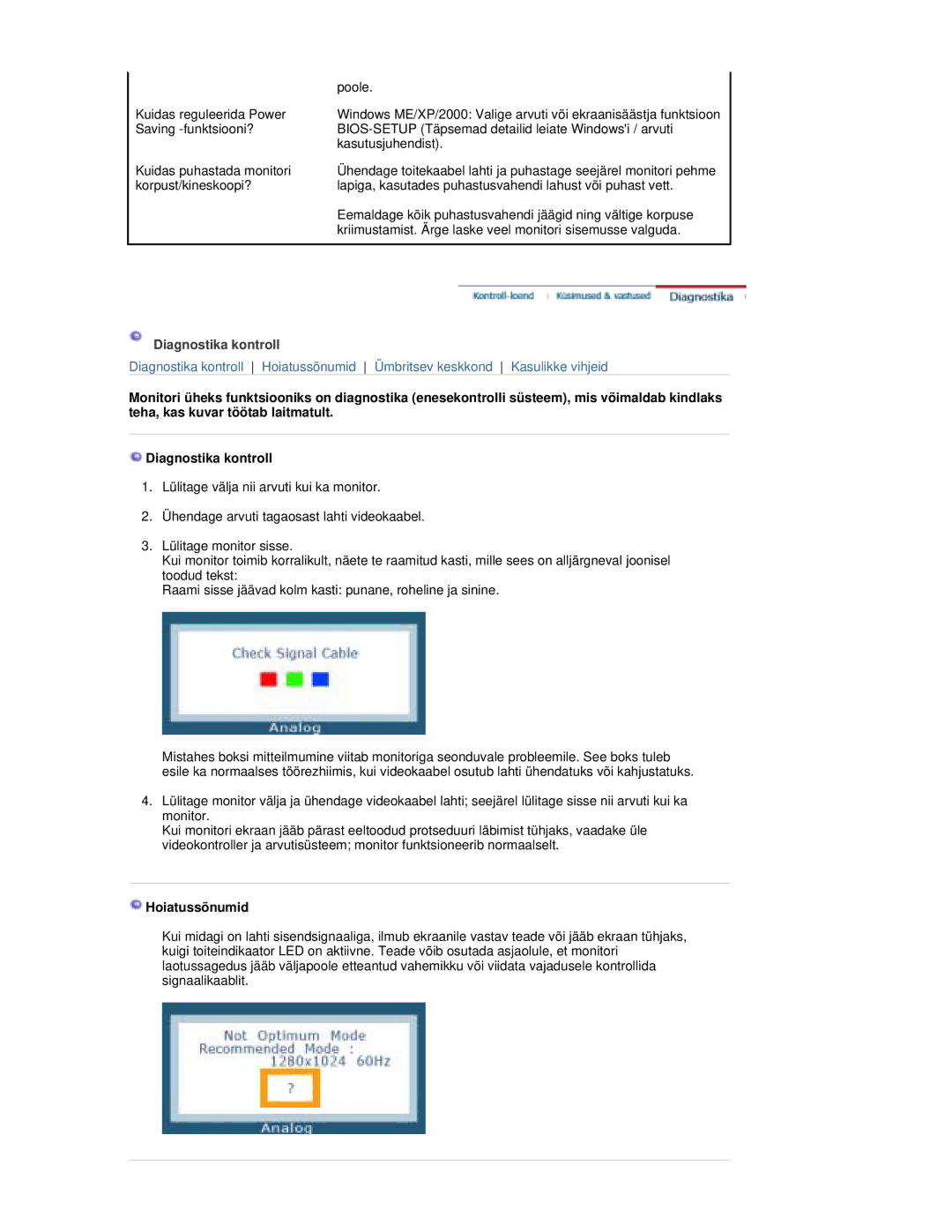 Samsung RL17PSQSQ/EDC, RL19PSUSQ/EDC, RL17ESQSB/EDC, RL19PSQSQ/EDC, RL17ESUSB/EDC manual Diagnostika kontroll 