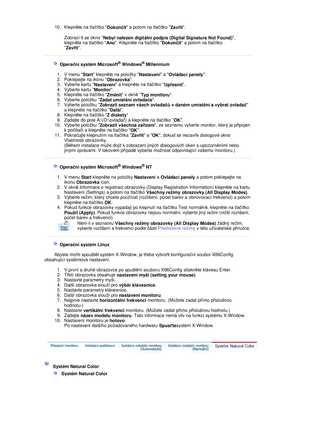 Samsung RL17PSQSQ/EDC, RL19PSUSQ/EDC, RL17ESQSB/EDC, RL19PSQSQ/EDC manual Operaþní systém Microsoft Windows NT 