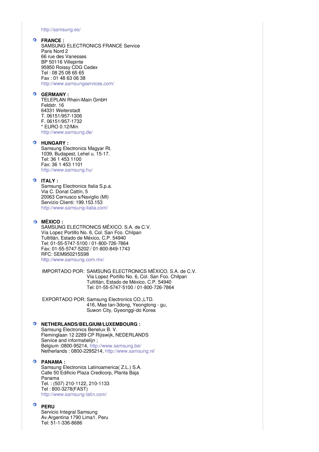 Samsung RL19PSQSQ/EDC, RL19PSUSQ/EDC manual Germany 